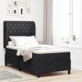 Box Spring Krevet s Madracem Crni 90x190 cm Baršun | shoptok.hr