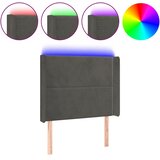  LED uzglavlje tamnosivo 103x16x118/128 cm baršunasto | shoptok.hr