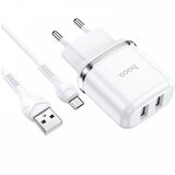 Hoco pametni hišni polnilec N4 12W z 2,4A z 2x USB vtičem in s polnilnim kablom Micro USB bel Cene