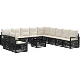 vidaXL Vrtna sedežna garnitura 12 pcs Črna poli ratan, (5000272050) | Shoptok.si