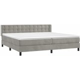  Krevet s oprugama i madracem svjetlosivi 200x200 cm baršunasti | shoptok.hr