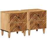vidaXL Noćni ormarić 2 kom. Smeđa 40 x 33 5 x 46 cm Čvrsto drvo manga - 2 Cijene