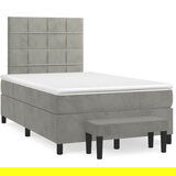  The Living Store Box spring postelja z vzmetnico svetlo siva 120x190 cm žamet - Box Spring Postelja, (21489009) | Shoptok.si