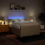  Krevet s oprugama i madracem krem 140 x 190 cm od tkanine | shoptok.hr