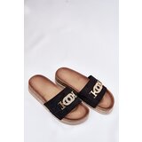 Boto Women's Slippers With Golden Detail On Platform With Glitter Black Eanes | shoptok.hr