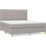  Box spring postelja z vzmetnico svetlo siva 160x200 cm žamet, (20789978) | Shoptok.si