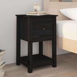  Nočna omarica 2 kosa črna 40x35x61,5 cm trdna borovina, (20716592) | Shoptok.si