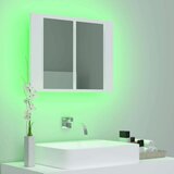 vidaXL LED kopalniška omarica z ogledalom bela 60x12x45 cm | Shoptok.si