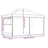 vidaXL Zložljivi pop-up šotor za zabave 4 stranice taupe | Shoptok.si