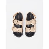 GOODIN Platform sandals in beige and white check | Shoptok.si