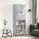 vidaXL Visoka komoda betonsko siva 69,5x34x180 cm inženirski les | Shoptok.si
