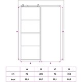  Klizna vrata 76 x 205 cm Kaljeno Staklo i Aluminij | shoptok.hr