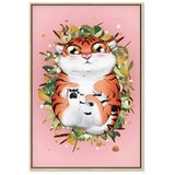  Slika - Tigger on the Grass (1 Part) Vertical 80x120 U prirodnom drvenom okviru | shoptok.hr