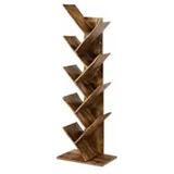 prostostoječi regal za knjige, 5-nivojski, industrijski slog, 50 × 25 × 141,5 cm, rustikalno rjav in črn,