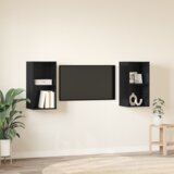 vidaXL TV Kabinet za Zid 2 pcs Crni hrast 37 x 37 x 72 cm | shoptok.hr