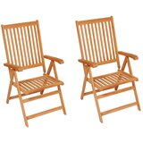Maison Chic Vrtni stoli - Stol za vrt 2 kosa z zelenimi blazinami trdna tikovina JS1483, (21878234) | Shoptok.si