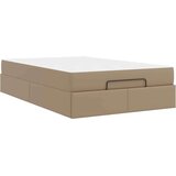vidaXL Posteljni okvir z vzmetnico Kapučino 120 x 200 cm Umetna koža | Shoptok.si