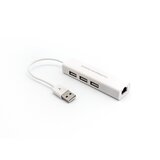  JWD-U25 Adapter USB 2.0 na RJ45 + USB Hub 3 porta 2u1, Beli | Eponuda.com