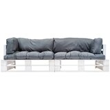  2-dijelni vrtni set sofa od paleta sa sivim jastucima borovina | shoptok.hr
