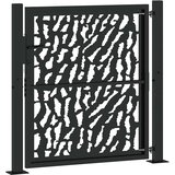  Vrtna vrata crna 100x100 cm dizajn s čeličnim tragovima | shoptok.hr