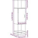 vidaXL Visoka ploča smeđi hrast Konstruirano drvo i metal | shoptok.hr