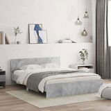 vidaXL Okvir kreveta s uzglavljem boja betona 140x200 cm | shoptok.hr