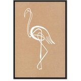  Slika - White Flamingo (1 Part) Vertical 40x60 U crnom drvenom okviru | shoptok.hr