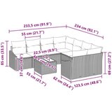  Set vrtnih sljednica 9 dijelova Bež Siva Ratan Poliester | shoptok.hr