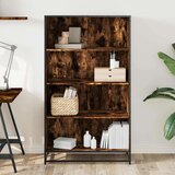 vidaXL Knjižna omara dimljeni hrast 80,5x35x139 cm inženirski les | Shoptok.si