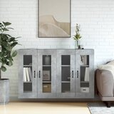 The Living Store Stenska omarica 2 kosa betonsko siva inženirski les - Stenska Omarica, (21435927) | Shoptok.si
