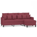Maison Chic kavč - Sofa - Kanape trosed s stolčkom za noge vinsko rdeč 180 cm blago, (21727930) | Shoptok.si