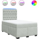 vidaXL Box spring postelja z vzmetnico svetlo siva 120x190 cm žamet, (21309212) Cene