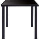  Blagovaonski stol crni 200 x 100 x 75 cm od kaljenog stakla | shoptok.hr