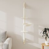  Zidna penjalica za mačke sa stupom za grebanje krem 142,5 cm | shoptok.hr