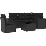  6-dijelni set vrtnih sofa s jastucima crni od poliratana | shoptok.hr
