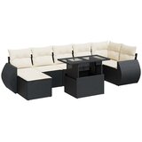 Maison Chic Seti vrtnega pohištva - Vrtna garnitura - Vrtni pohištvo set 8-delna z blazinami črn poli ratan, (21800110) | Shoptok.si