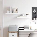 Plutajuće zidne police 2 kom sjajne bijele 60x23,5x3,8 cm MDF | shoptok.hr