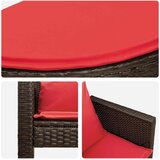  Vrtni kauč Smeđa i crvena 168 x 168 x 180 cm poliratan | shoptok.hr