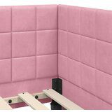  Kutni okvir kreveta s uzglavljem Ružičasta 80 x 200 cm Baršun | shoptok.hr
