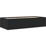 vidaXL Dnevna postelja s predali črna 100x200 cm inženirski les | Shoptok.si
