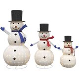 vidaXL Družina snežakov za božič 3 pcs Toplo bela 81 x 60 x 125 cm | Shoptok.si