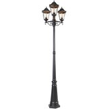 QAZQA Zunanja svetilka črna 220 cm 3-svetlobna IP44 - Havana | Shoptok.si