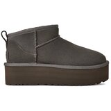Ugg Čizme za snijeg od brušene kože Classic Ultra Mini Platform boja: siva, 1135092.CHRC Cijene