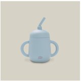 Interbaby silikonska čaša za malu djecu sa slamkom Blue Grey | shoptok.hr