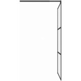 Pregrada za tuširanje 100 x 195 cm s mutnim staklom ESG crna | shoptok.hr