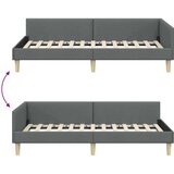 vidaXL Kotna postelja Temno siva 80 x 200 cm Tkanina in oblikovan les | Shoptok.si
