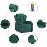  Masažni naslonjač na podizanje od tkanine tamnozeleni | shoptok.hr
