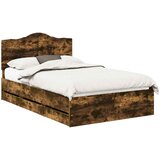  Krevetna konstrukcija s uzglavljem Dimljeni hrast 120 x 190 cm | shoptok.hr