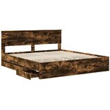  Krevetna konstrukcija s ladicama Dimljeni hrast 180 x 200 cm | shoptok.hr