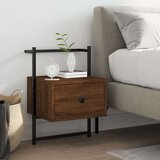 vidaXL Stenska nočna omarica rjavi hrast 35x30x51 cm inženirski les | Shoptok.si